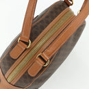 CELINE Macadam Canvas Hand Bag PVC Leather Brown Gold Auth mr2328A-6