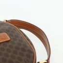 CELINE Macadam Canvas Hand Bag PVC Leather Brown Gold Auth mr2328A-8