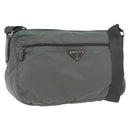 PRADA Shoulder Bag Nylon Green Silver Auth mr2330-1