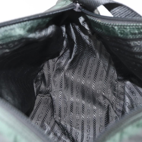 PRADA Shoulder Bag Nylon Green Silver Auth mr2330