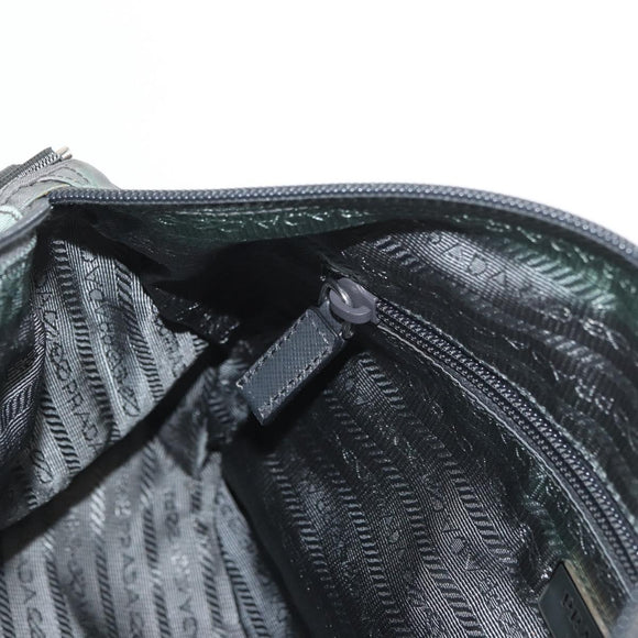 PRADA Shoulder Bag Nylon Green Silver Auth mr2330