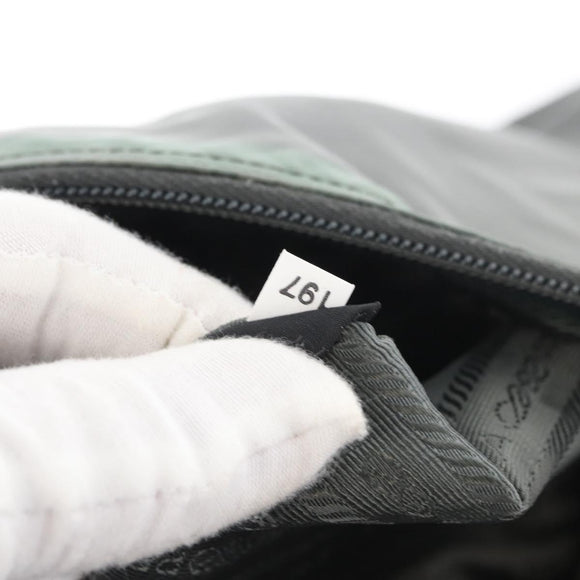 PRADA Shoulder Bag Nylon Green Silver Auth mr2330
