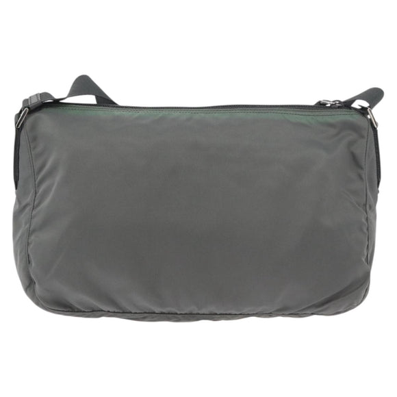PRADA Shoulder Bag Nylon Green Silver Auth mr2330