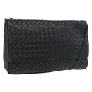 BOTTEGA VENETA INTRECCIATO Shoulder Bag Leather Black Gold Auth mr2335-1
