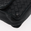 BOTTEGA VENETA INTRECCIATO Shoulder Bag Leather Black Gold Auth mr2335-9