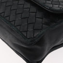 BOTTEGA VENETA INTRECCIATO Shoulder Bag Leather Black Gold Auth mr2335-14