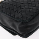 BOTTEGA VENETA INTRECCIATO Shoulder Bag Leather Black Gold Auth mr2335-15
