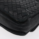 BOTTEGA VENETA INTRECCIATO Shoulder Bag Leather Black Gold Auth mr2335-16