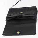 BOTTEGA VENETA INTRECCIATO Shoulder Bag Leather Black Gold Auth mr2335-10