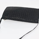 BOTTEGA VENETA INTRECCIATO Shoulder Bag Leather Black Gold Auth mr2335-6