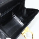 Salvatore Ferragamo Gancini Shoulder Bag Leather Black Gold Auth mr2337-18