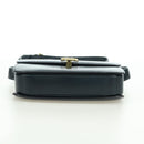 CELINE Triomphe Shoulder Bag Leather Navy Gold Auth mr2338V-5