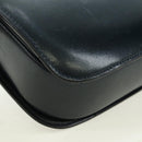 CELINE Triomphe Shoulder Bag Leather Navy Gold Auth mr2338V-15
