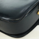 CELINE Triomphe Shoulder Bag Leather Navy Gold Auth mr2338V-16