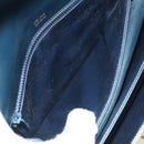 CELINE Triomphe Shoulder Bag Leather Navy Gold Auth mr2338V-12