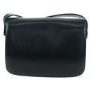 CELINE Triomphe Shoulder Bag Leather Navy Gold Auth mr2338V-2