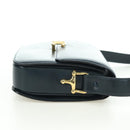CELINE Triomphe Shoulder Bag Leather Navy Gold Auth mr2338V-4