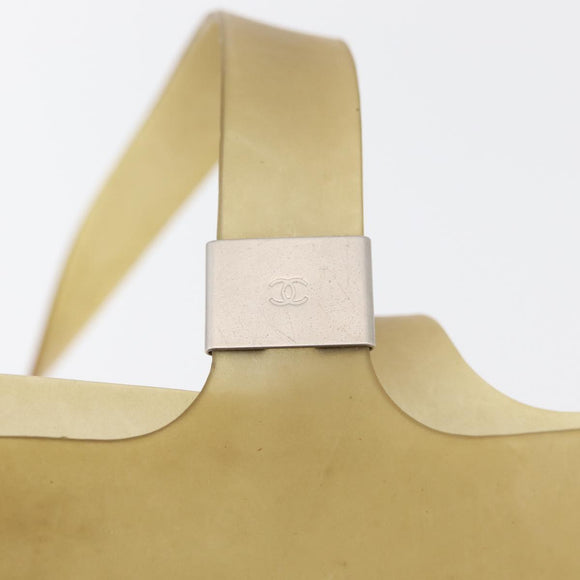 CHANEL Tote Bag Rubber Beige CC Auth mr2340
