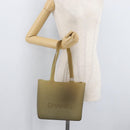 CHANEL Tote Bag Rubber Beige CC Auth mr2340-19