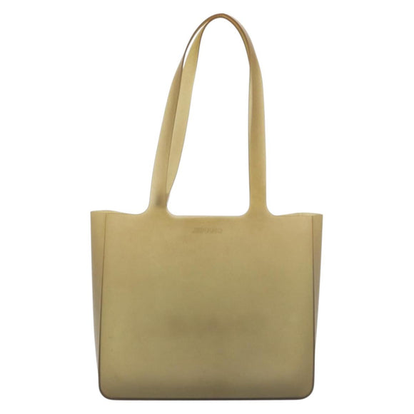 CHANEL Tote Bag Rubber Beige CC Auth mr2340