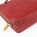 CHANEL V Stitch Shoulder Bag Lamb Skin Gold Red CC Auth mr2345-13