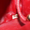CHANEL V Stitch Shoulder Bag Lamb Skin Gold Red CC Auth mr2345-24