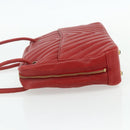 CHANEL V Stitch Shoulder Bag Lamb Skin Gold Red CC Auth mr2345-4