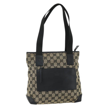 GUCCI GG Canvas Tote Bag Beige Silver black 019 0402 1705 Auth mr2352