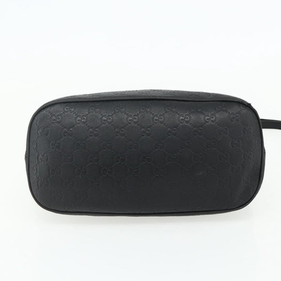GUCCI GG Canvas Guccissima Handtasche Leder 2way Schwarz Silber 420023 Auth mr2354