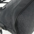 GUCCI GG Canvas Guccissima Handtasche Leder 2way Schwarz Silber 420023 Auth mr2354-17