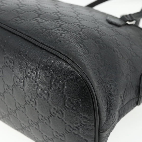 GUCCI GG Canvas Guccissima Handtasche Leder 2way Schwarz Silber 420023 Auth mr2354
