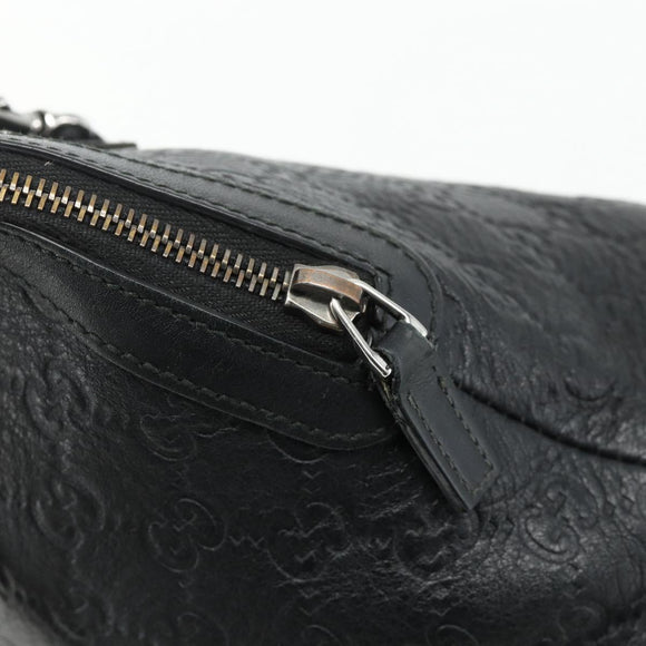 GUCCI GG Canvas Guccissima Handtasche Leder 2way Schwarz Silber 420023 Auth mr2354