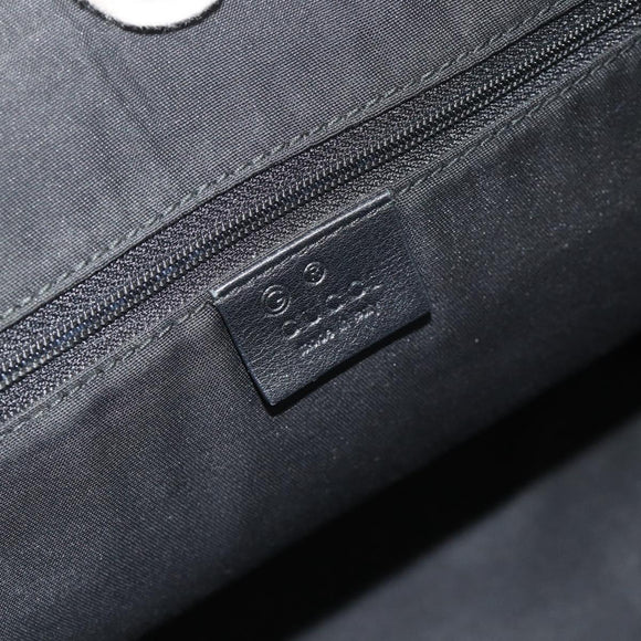 GUCCI GG Canvas Guccissima Handtasche Leder 2way Schwarz Silber 420023 Auth mr2354