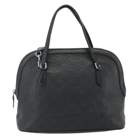 GUCCI GG Canvas Guccissima Handtasche Leder 2way Schwarz Silber 420023 Auth mr2354
