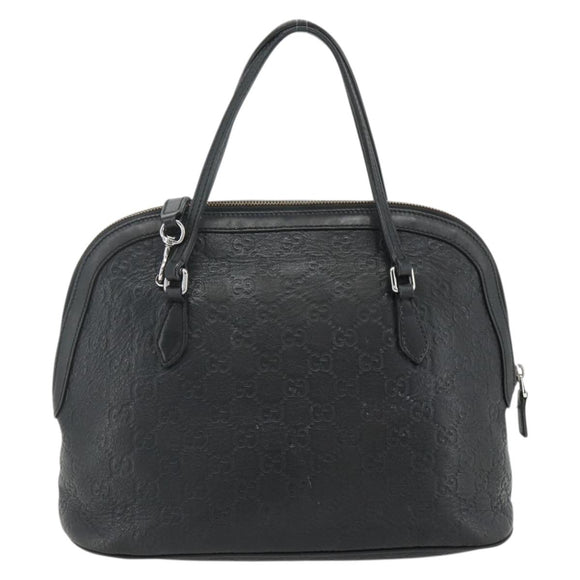 GUCCI GG Canvas Guccissima Handtasche Leder 2way Schwarz Silber 420023 Auth mr2354