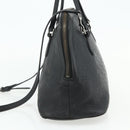 GUCCI GG Canvas Guccissima Handtasche Leder 2way Schwarz Silber 420023 Auth mr2354-4