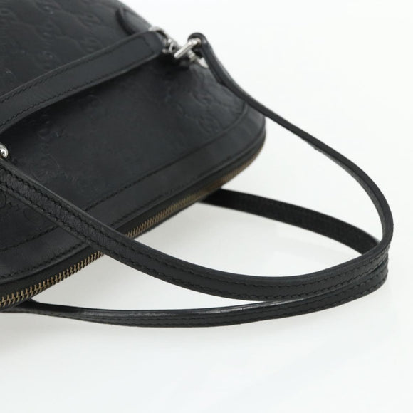 GUCCI GG Canvas Guccissima Handtasche Leder 2way Schwarz Silber 420023 Auth mr2354