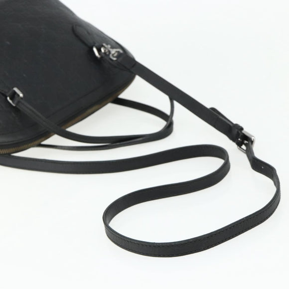 GUCCI GG Canvas Guccissima Handtasche Leder 2way Schwarz Silber 420023 Auth mr2354