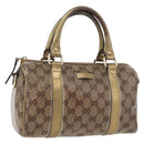 GUCCI GG Crystal Hand Bag Beige Gold 193604 Auth mr2357-1
