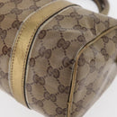 GUCCI GG Crystal Hand Bag Beige Gold 193604 Auth mr2357-14