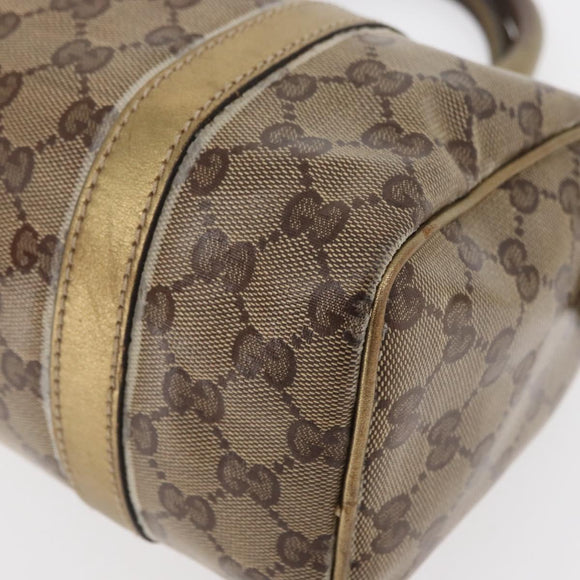 GUCCI GG Crystal Hand Bag Beige Gold 193604 Auth mr2357