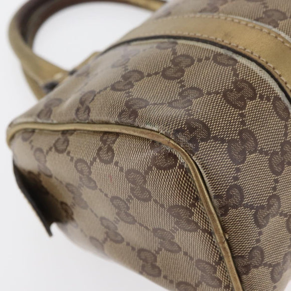 GUCCI GG Crystal Hand Bag Beige Gold 193604 Auth mr2357
