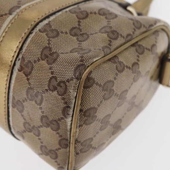 GUCCI GG Crystal Hand Bag Beige Gold 193604 Auth mr2357
