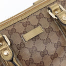 GUCCI GG Crystal Hand Bag Beige Gold 193604 Auth mr2357-17