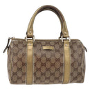 GUCCI GG Crystal Hand Bag Beige Gold 193604 Auth mr2357-13