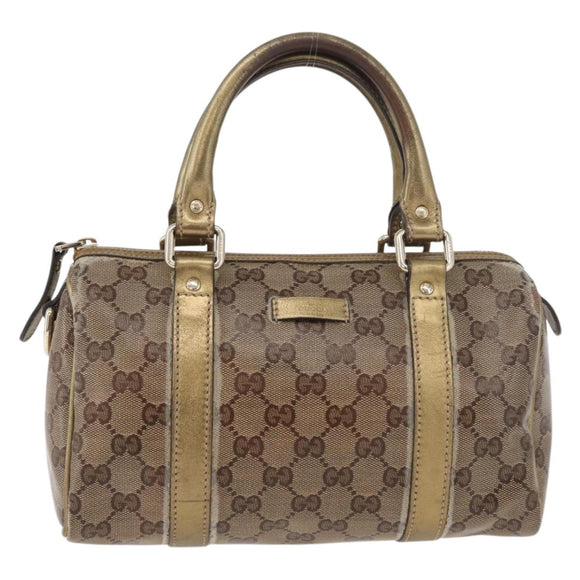 GUCCI GG Crystal Hand Bag Beige Gold 193604 Auth mr2357