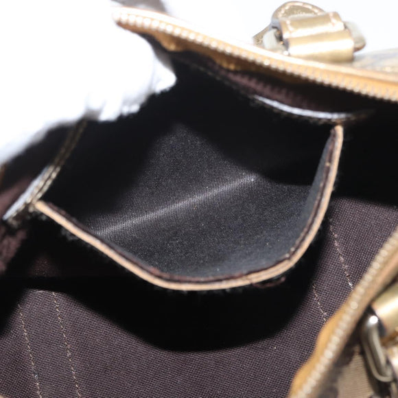 GUCCI GG Crystal Hand Bag Beige Gold 193604 Auth mr2357