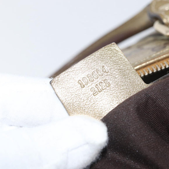 GUCCI GG Crystal Hand Bag Beige Gold 193604 Auth mr2357