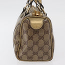 GUCCI GG Crystal Hand Bag Beige Gold 193604 Auth mr2357-3