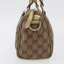 GUCCI GG Crystal Hand Bag Beige Gold 193604 Auth mr2357-4